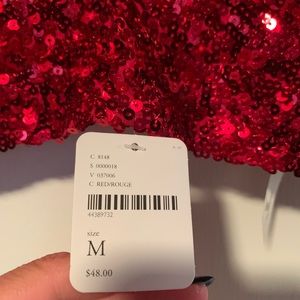 Free People Sequin Brami in Red/Rouge (med)
